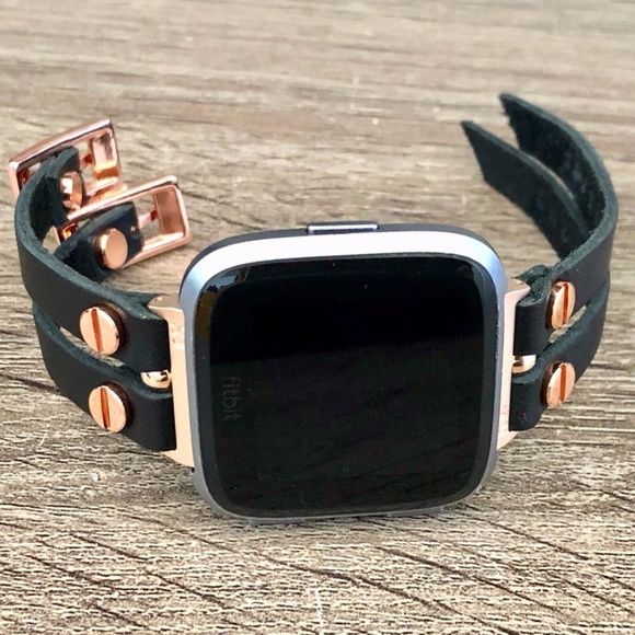 Fitbit Versa Watch Black Leather Straps Bracelet main image 8